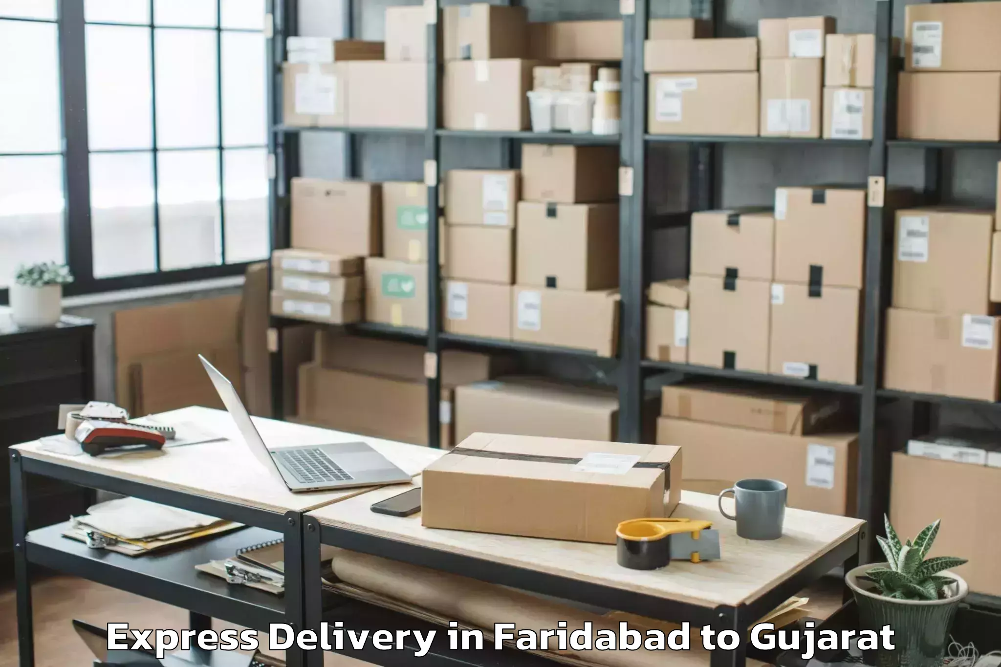 Quality Faridabad to Vaghodia Express Delivery